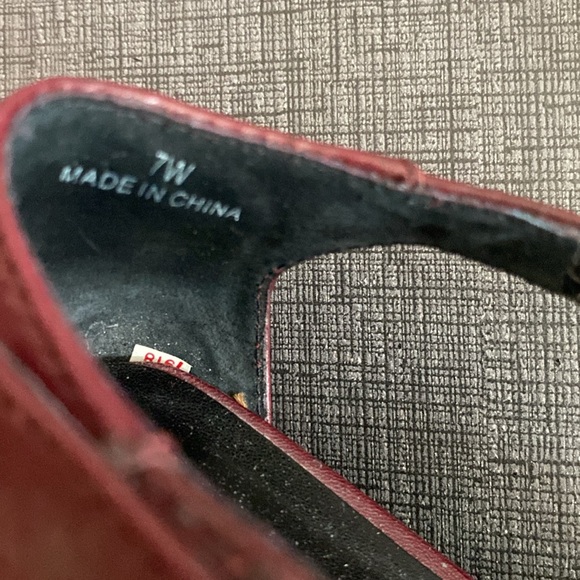 Moda Spana Red Marron leather Mary Jane's square toe - Picture 10 of 15